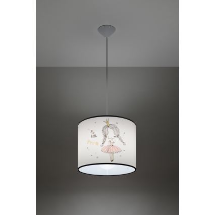 Lámpara colgante infantil PRINCESS 1xE27/15W/230V diá. 30 cm princesa