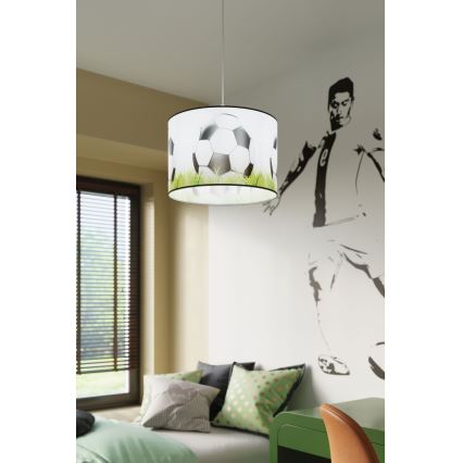 Lámpara colgante infantil FOOTBALL 1xE27/15W/230V diá. 30 cm fútbol