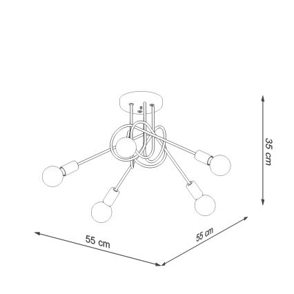 Lámpara de techo LOOP 5xE27/15W/230V blanco