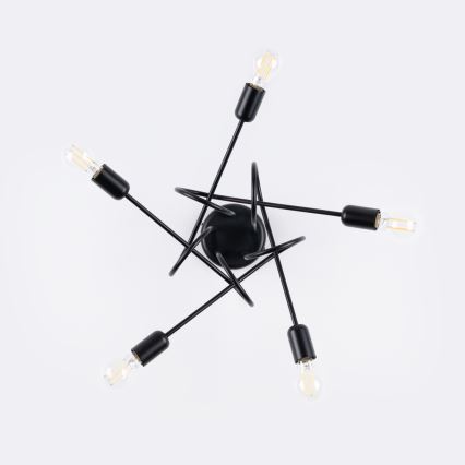 Lámpara de techo LOOP 5xE27/15W/230V negro