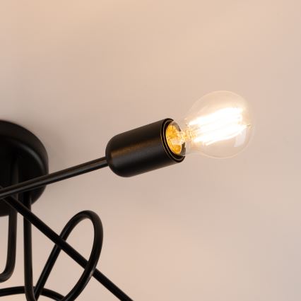 Lámpara de techo LOOP 5xE27/15W/230V negro