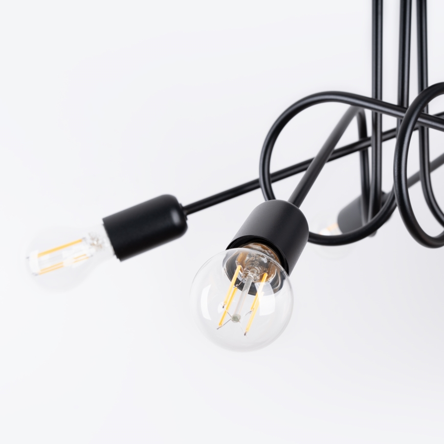 Lámpara de techo LOOP 5xE27/15W/230V negro