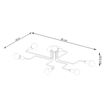 Lámpara de techo VECTOR 6xE27/15W/230V blanco