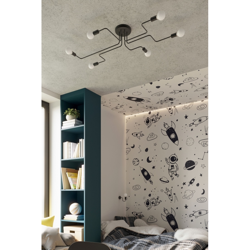 Aplique VECTOR 1xE27/15W/230V negro