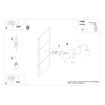 Aplique VECTOR 1xE27/15W/230V negro