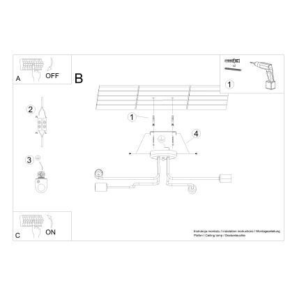 Lámpara de techo VECTOR 4xE27/15W/230V negro