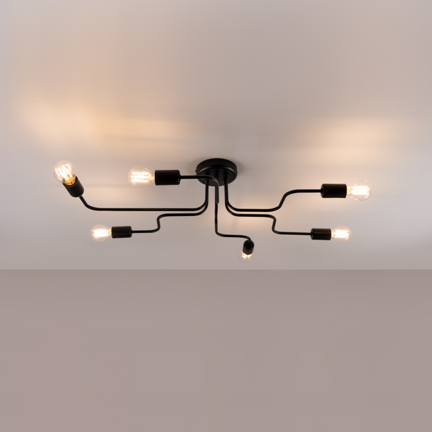 Lámpara de techo VECTOR 6xE27/15W/230V negro