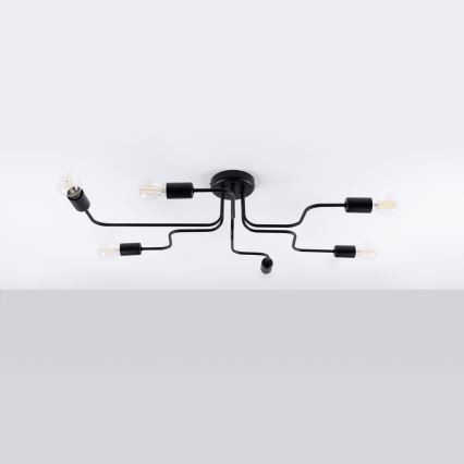 Lámpara de techo VECTOR 6xE27/15W/230V negro