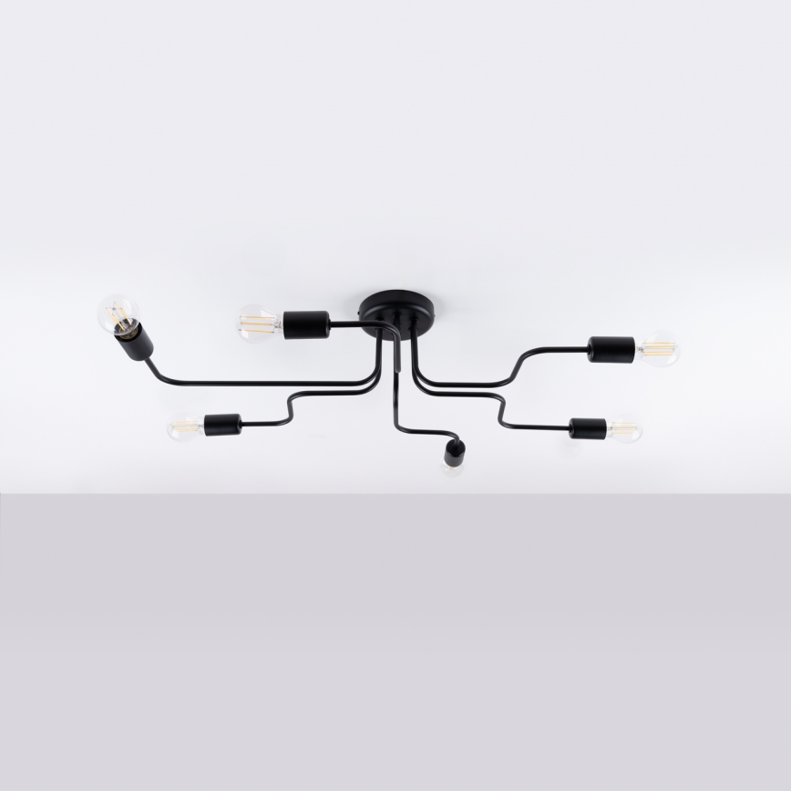 Lámpara de techo VECTOR 6xE27/15W/230V negro