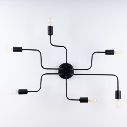Lámpara de techo VECTOR 6xE27/15W/230V negro