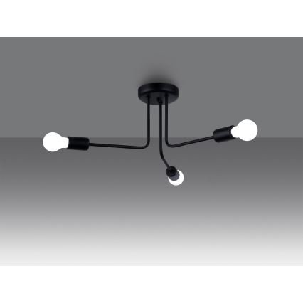 Lámpara colgante NORAH 3xE27/15W/230V negro