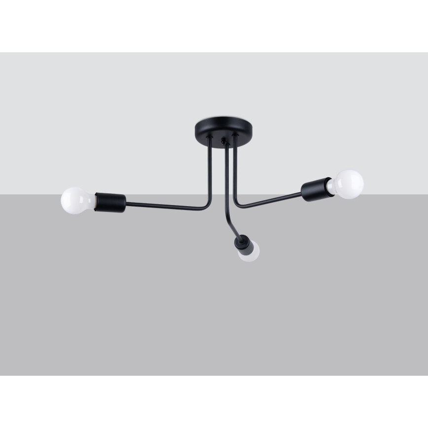Lámpara colgante NORAH 3xE27/15W/230V negro