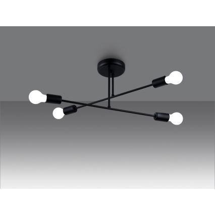 Lámpara colgante NORAH 4xE27/15W/230V negro