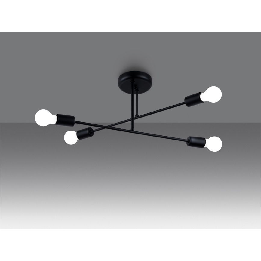 Lámpara colgante NORAH 4xE27/15W/230V negro