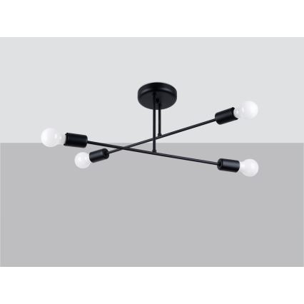 Lámpara colgante NORAH 4xE27/15W/230V negro