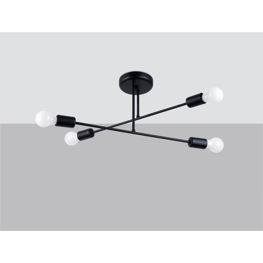 Lámpara colgante NORAH 4xE27/15W/230V negro
