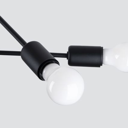 Lámpara colgante NORAH 4xE27/15W/230V negro