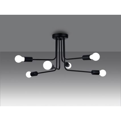 Lámpara colgante NORAH 6xE27/15W/230V negro
