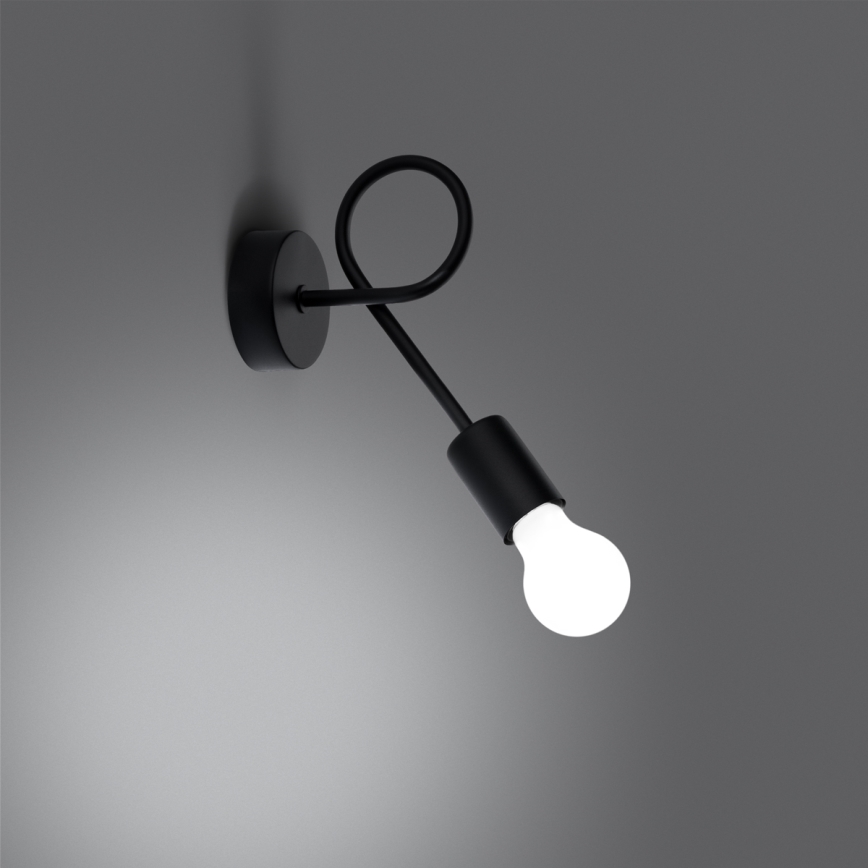 Aplique LEVAR 1xE27/15W/230V negro