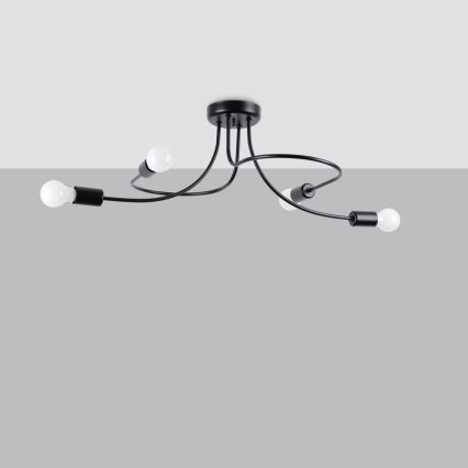 Lámpara colgante LEVAR 4xE27/15W/230V negro