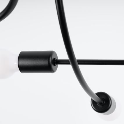 Lámpara colgante LEVAR 6xE27/15W/230V negro