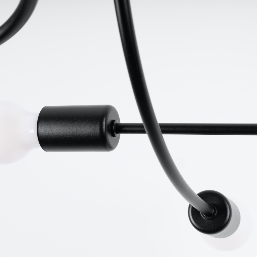 Lámpara colgante LEVAR 6xE27/15W/230V negro