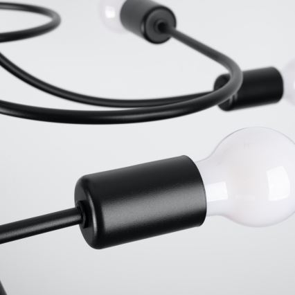 Lámpara colgante LEVAR 8xE27/15W/230V negro
