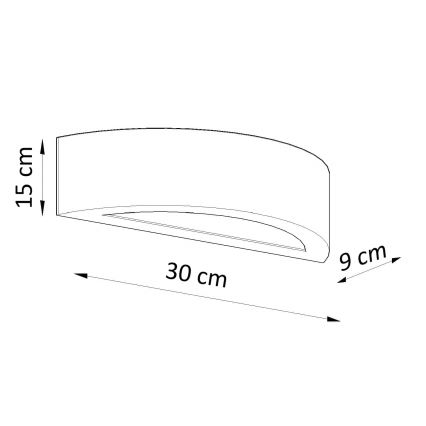 Aplique ATENA 1xE27/15W/230V 30 cm blanco