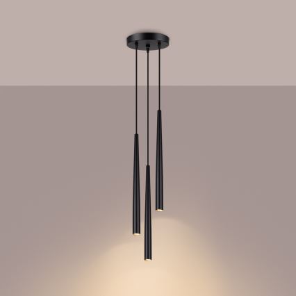Lámpara colgante BLISS 3xG9/8W/230V negro