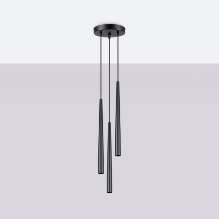 Lámpara colgante BLISS 3xG9/8W/230V negro