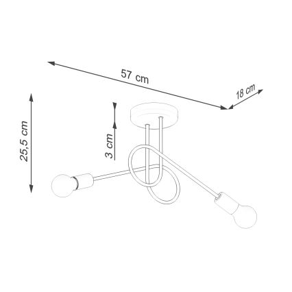 Lámpara de techo LOOP 2xE27/15W/230V blanco