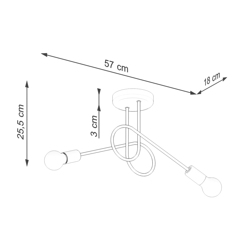 Lámpara de techo LOOP 2xE27/15W/230V blanco