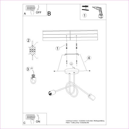 Lámpara de techo LOOP 2xE27/15W/230V blanco