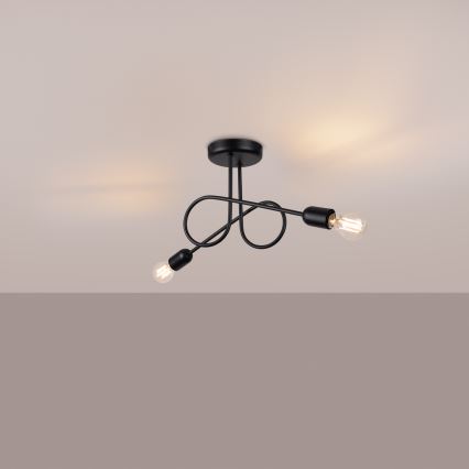 Lámpara de techo LOOP 2xE27/15W/230V negro