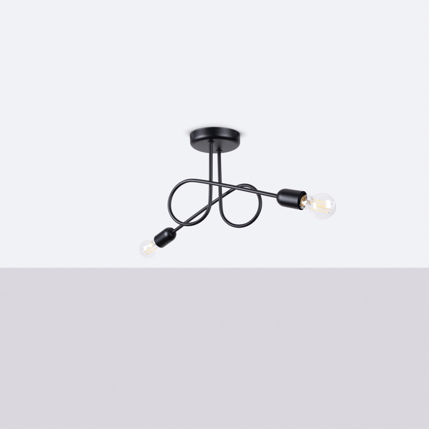 Lámpara de techo LOOP 2xE27/15W/230V negro