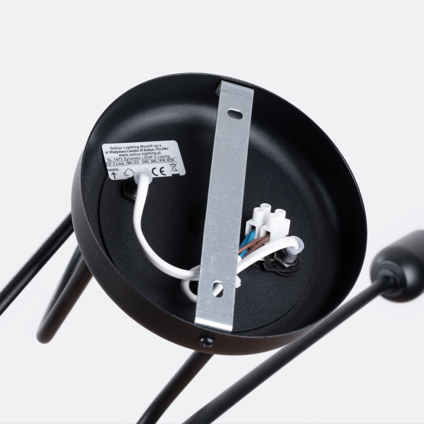 Lámpara de techo LOOP 2xE27/15W/230V negro