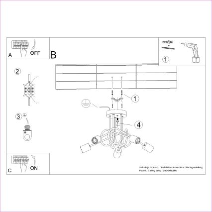 Lámpara de techo EMBER 5xE27/15W/230V blanco/beige/haya