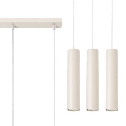 Lámpara colgante LAGOS 3xGU10/10W/230V color crema