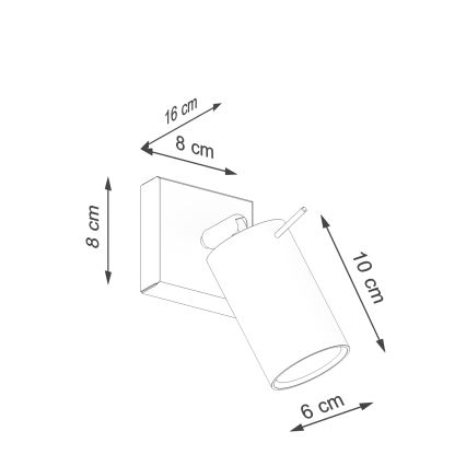 Foco de pared RING 1xGU10/10W/230V rojo