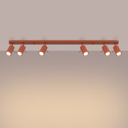 Foco RING 6xGU10/10W/230V rojo