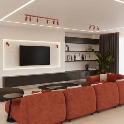 Foco RING 6xGU10/10W/230V rojo