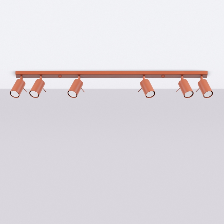 Foco RING 6xGU10/10W/230V rojo