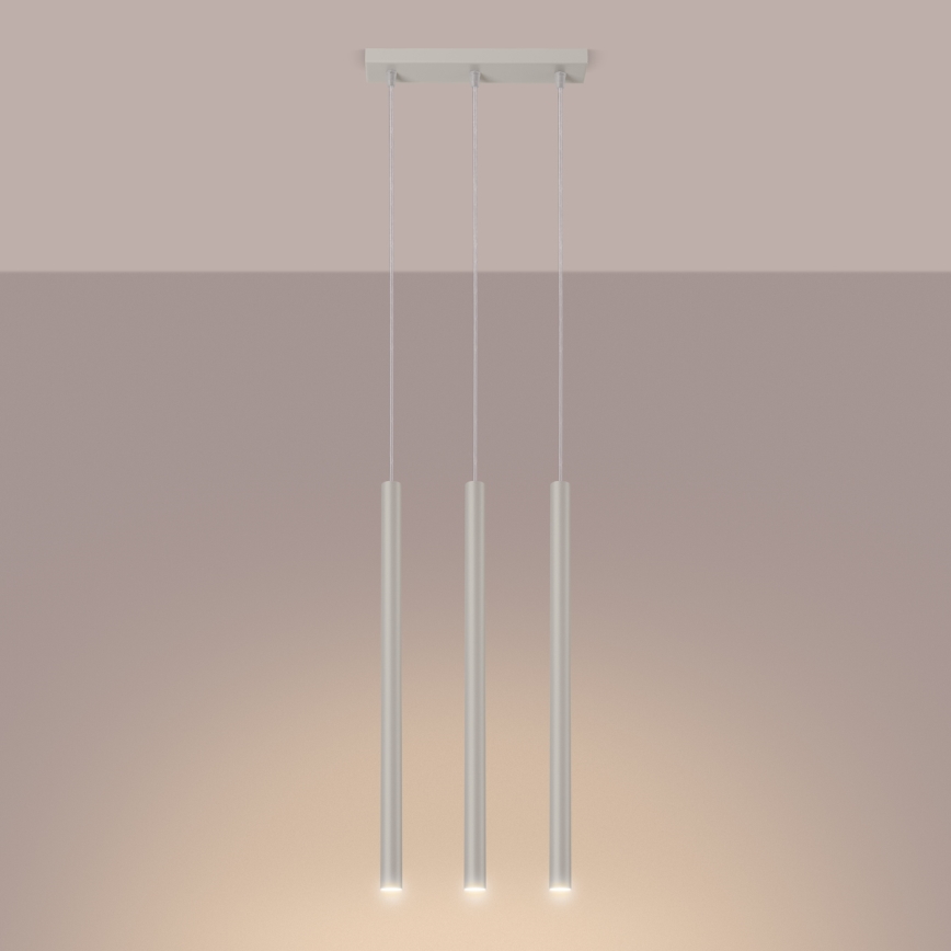 Lámpara colgante PASTELO 3xG9/8W/230V color crema