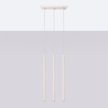 Lámpara colgante PASTELO 3xG9/8W/230V color crema