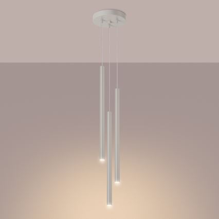 Lámpara colgante PASTELO 3xG9/8W/230V color crema