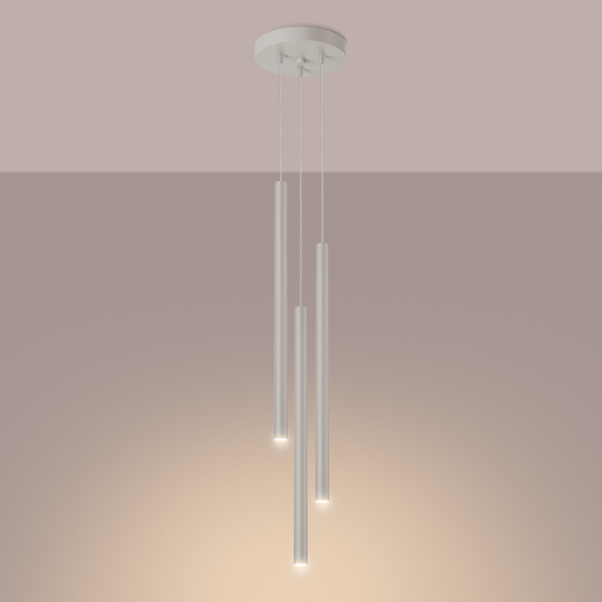Lámpara colgante PASTELO 3xG9/8W/230V color crema