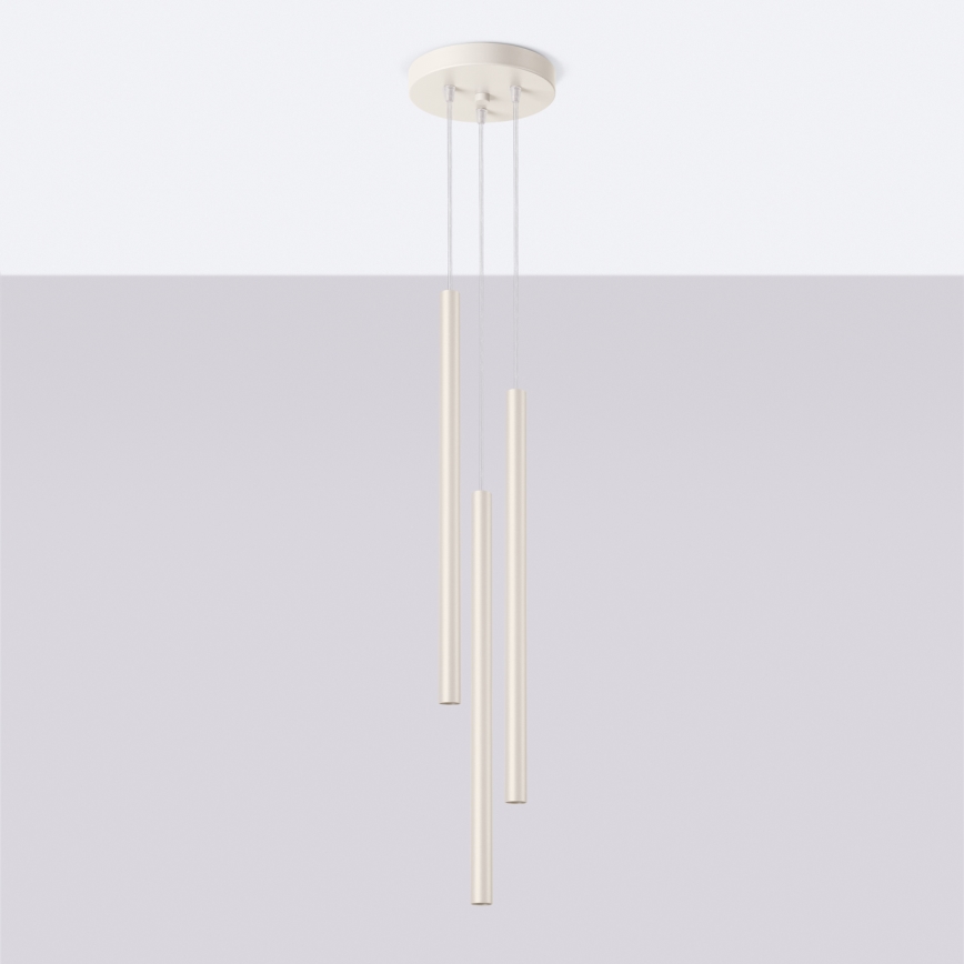 Lámpara colgante PASTELO 3xG9/8W/230V color crema