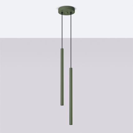 Lámpara colgante PASTELO 2xG9/8W/230V verde
