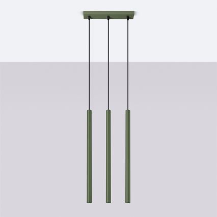 Lámpara colgante PASTELO 3xG9/8W/230V verde