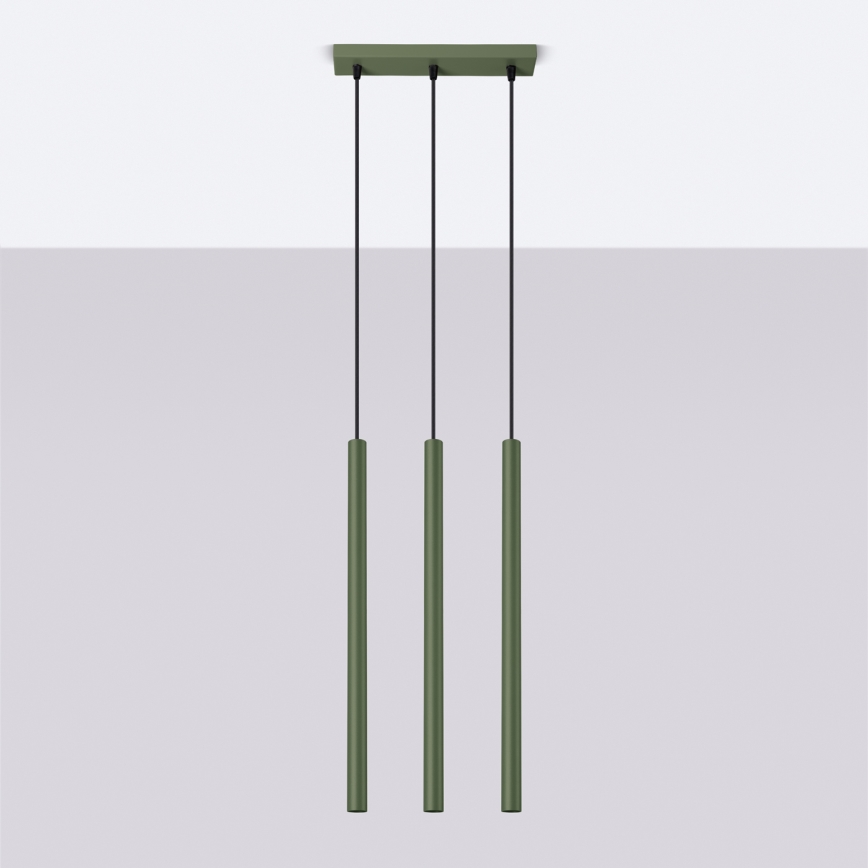 Lámpara colgante PASTELO 3xG9/8W/230V verde